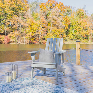 Irving Outdoor Patio Modern Acacia Wood Adirondack Chair - JONATHAN Y